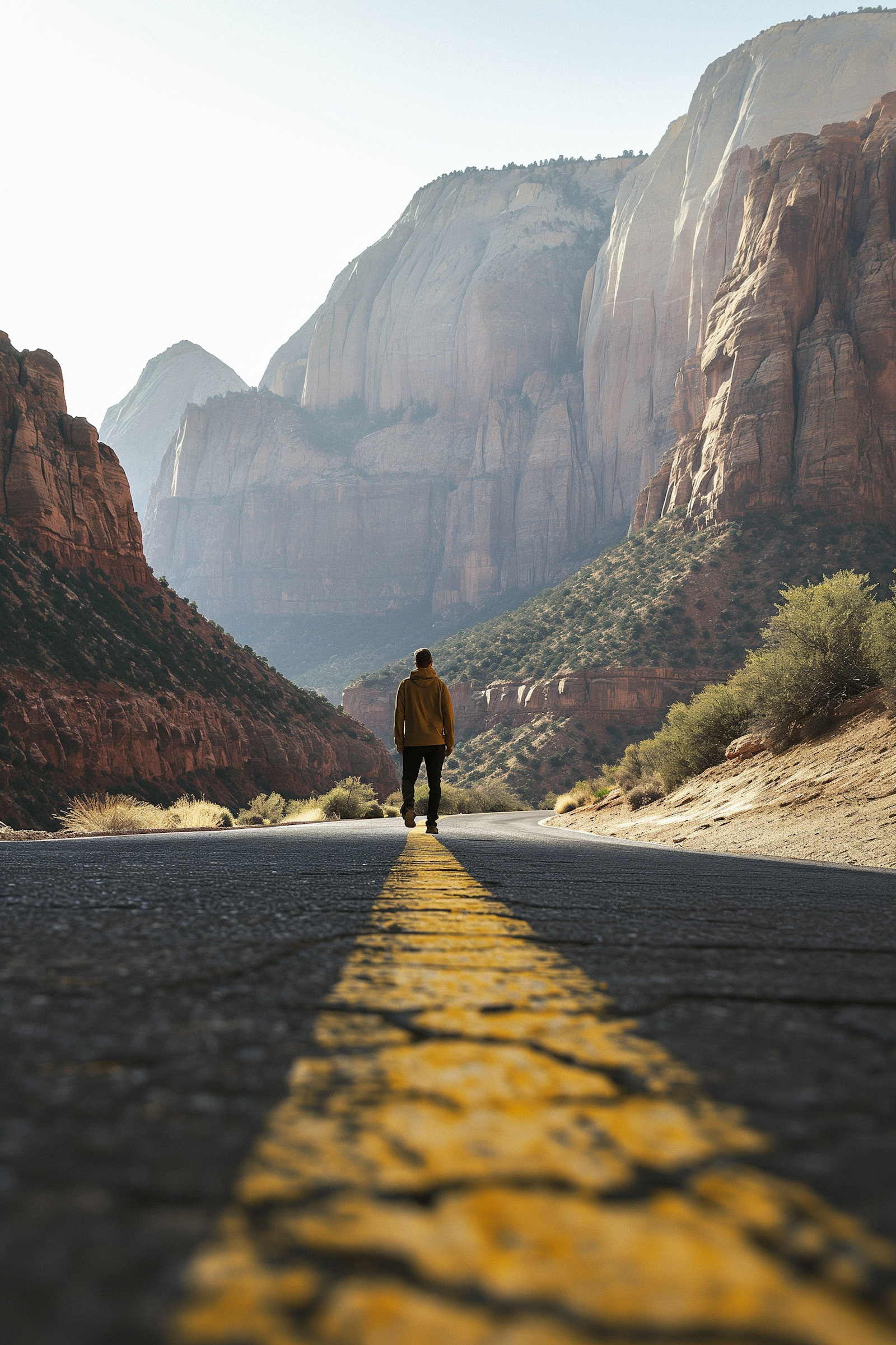 Person on a wilderness road